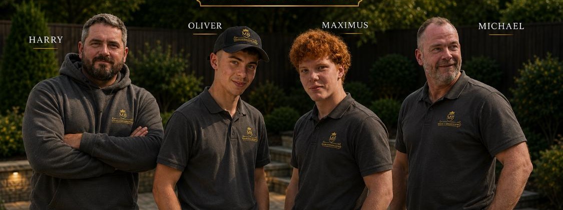 The Moore and Son Bricklaying team — Harry, Oliver, Maximus and Michael