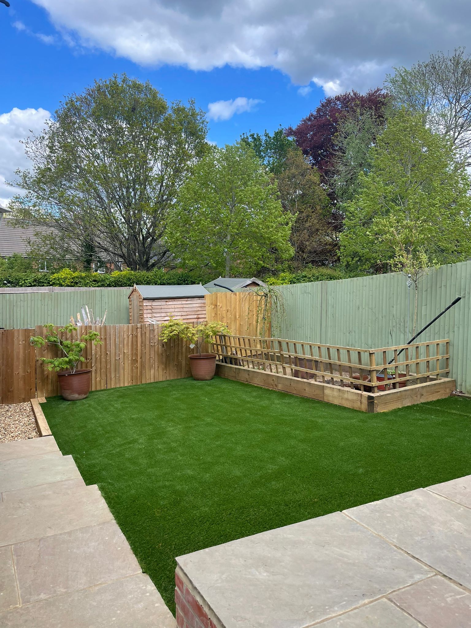 Artificial grass garden installation Hampshire